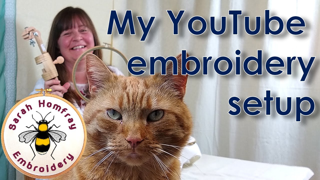 My YouTube embroidery setup - How I hold my hand embroideries for filming video tutorials.