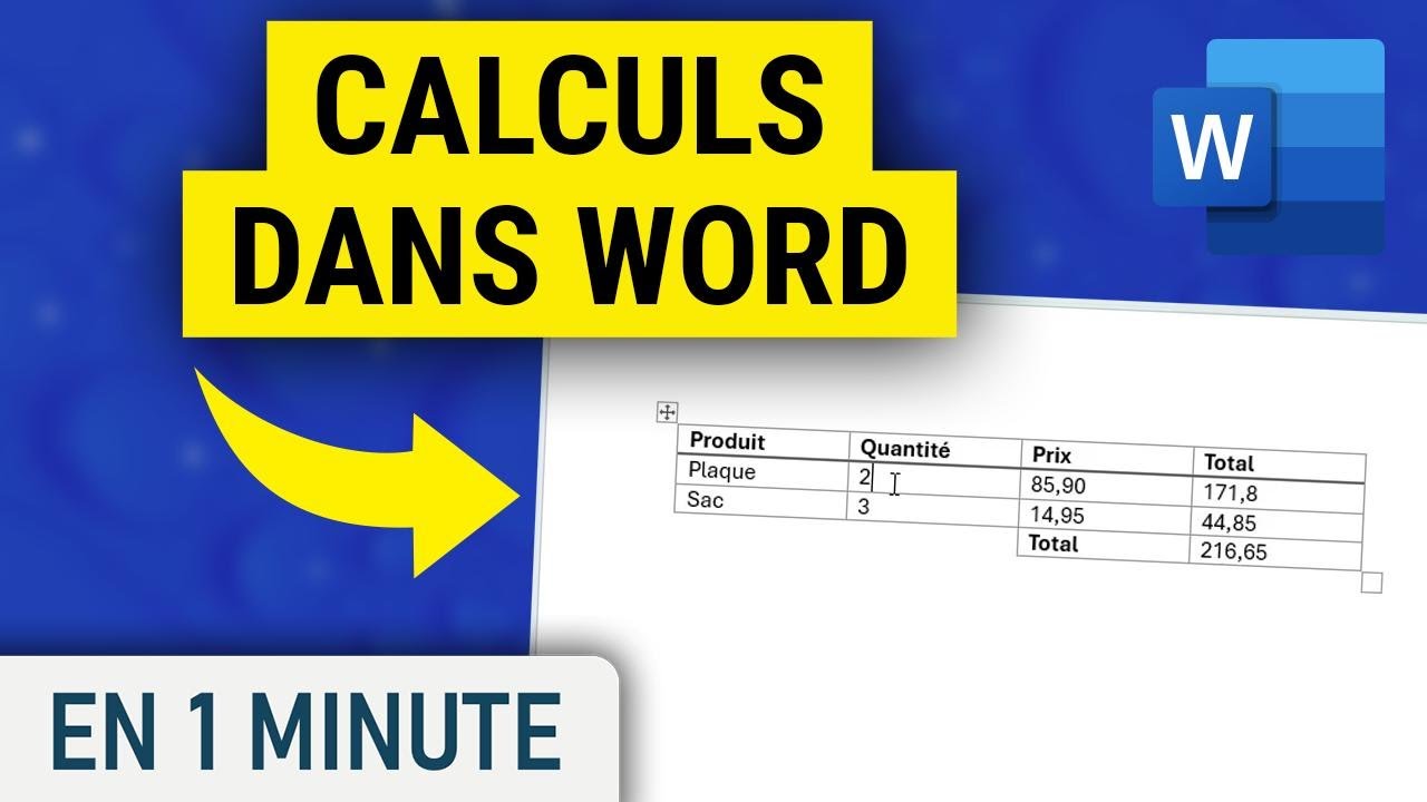 Comment faire des calculs dans un tableau sur Word
