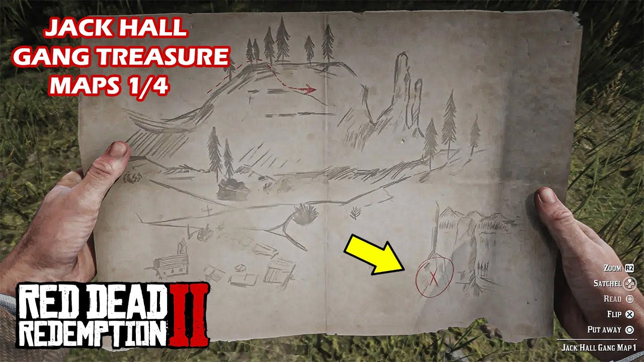 RDR2 Jack Hall Gang Treasure map 1/4 (2K 60FPS)