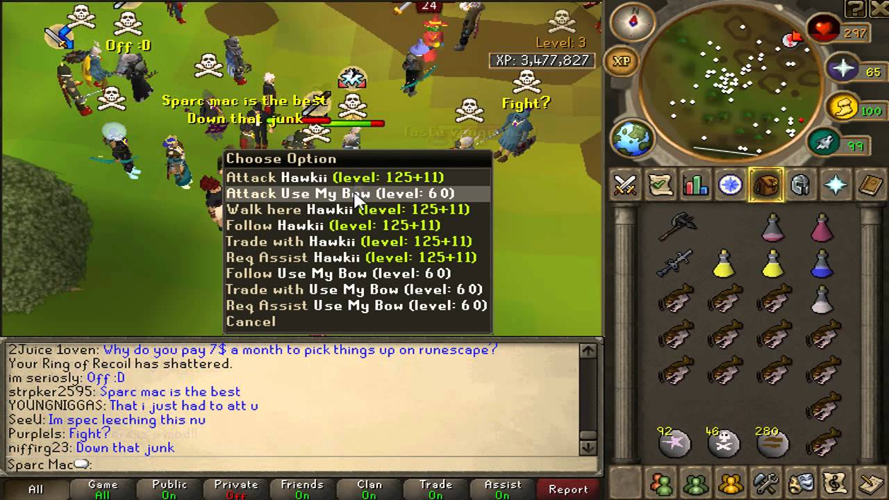 Runescape Sparc Mac's Live Commentary Dharok PKING!