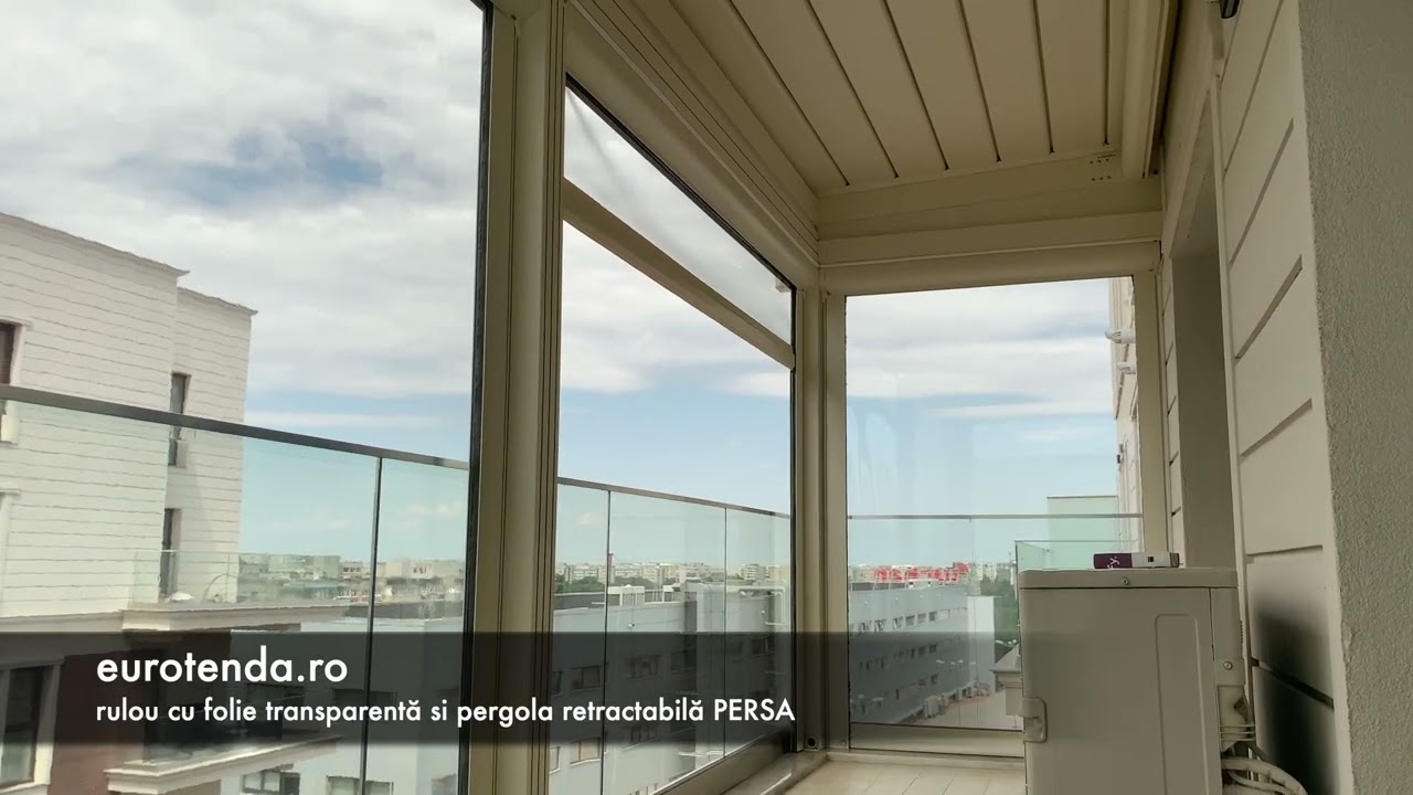Balcon Închis cu Rulou Transparent Casetat și pergola Retractabilă PERSA - marca Eurotenda