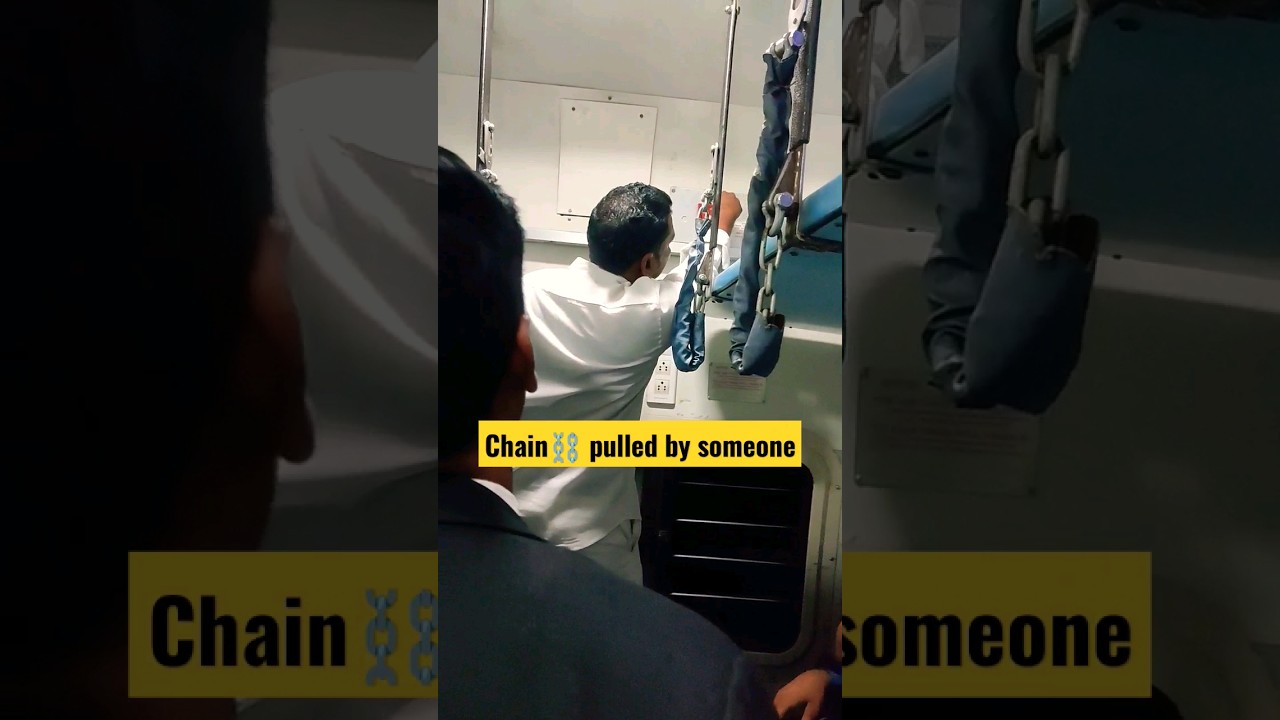 chain pulled by someone,  train manager fixing live video #chain #railway #shorts  #trainmanager