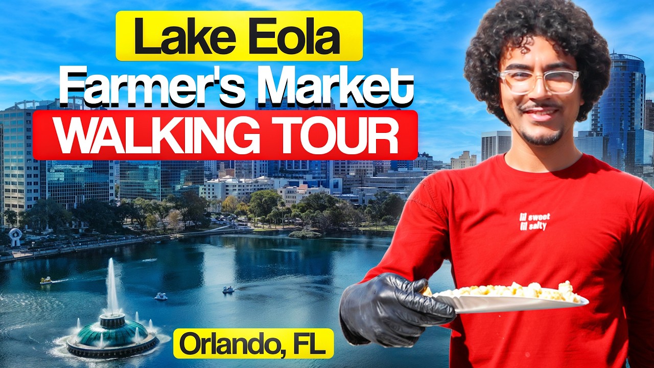 Lake Eola Park Orlando Florida - Walking Tour of the Sunday Farmer's Market