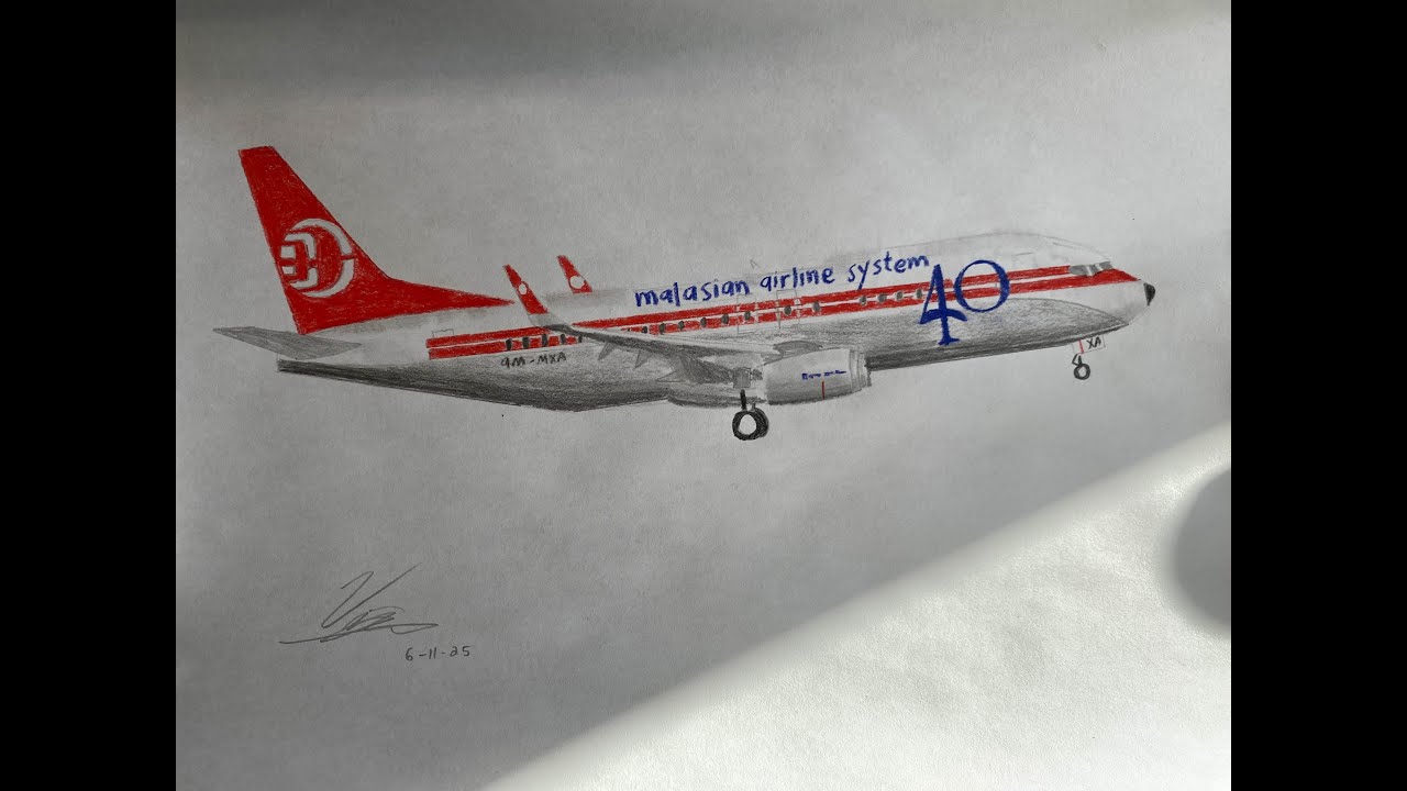 Malaysia Airlines Old Livery | Timelapse Drawing