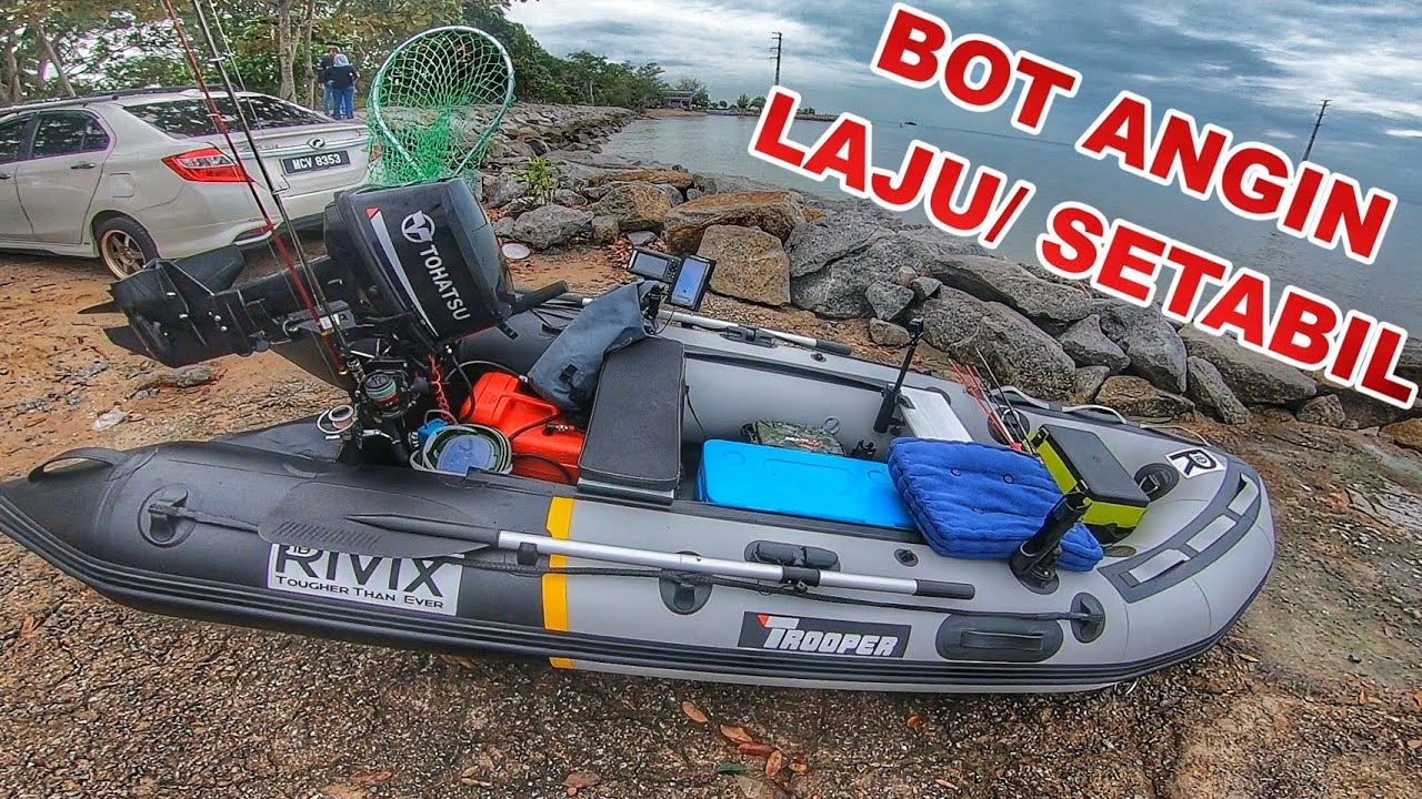 Membottom dan Cuba Kelajuan Inflatableboat Baru/ Bot Angin. Rivix Trooper 330