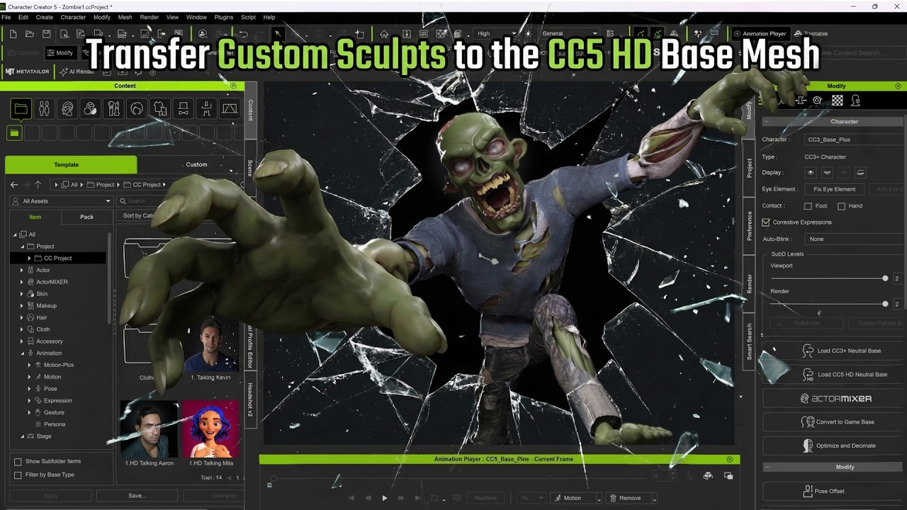 Transfer Custom Sculpts to the CC5 HD Base Mesh