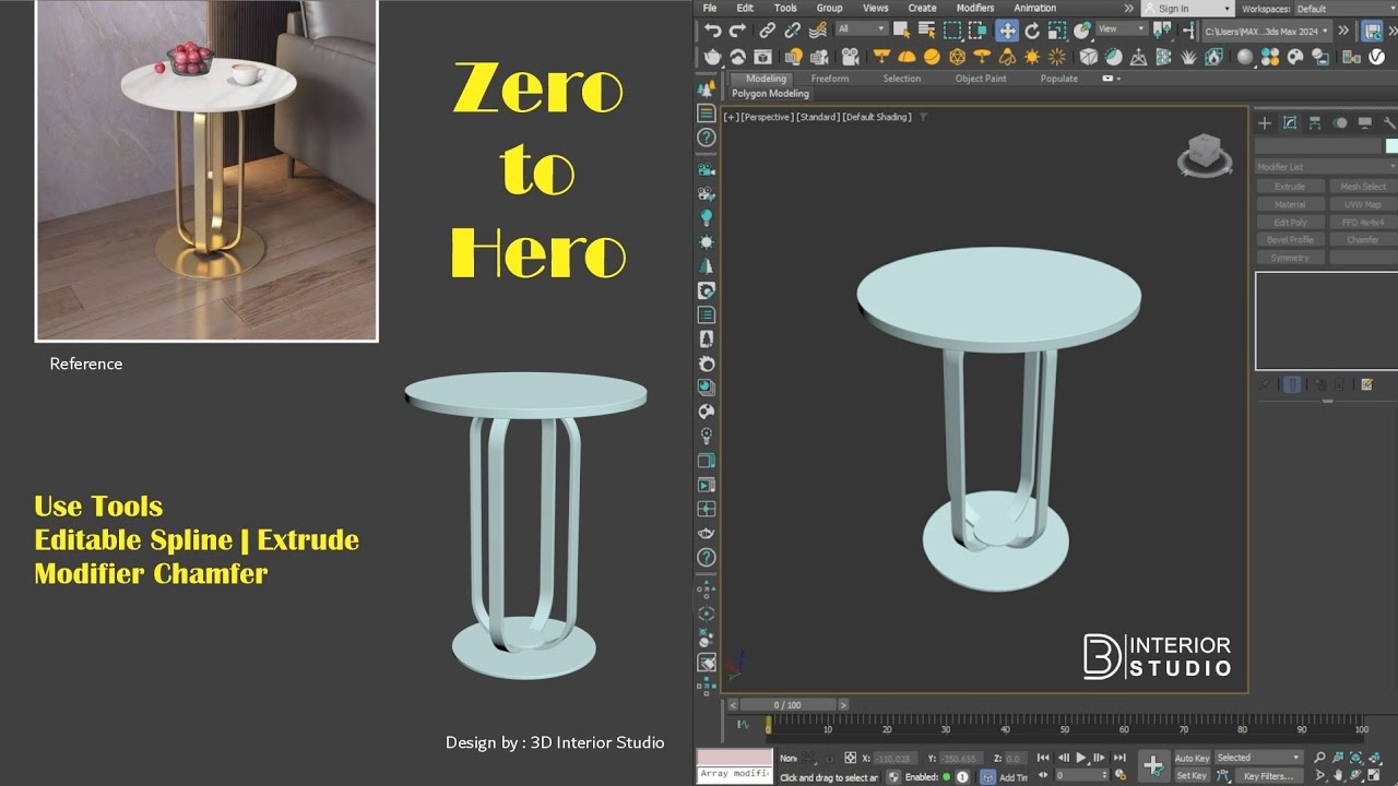 Modern Sofa Side Table | 3ds Max Modeling Reel @3dinteriorstudio
