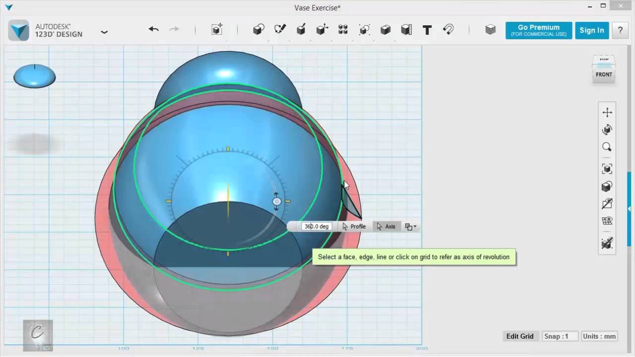 123D Design Tutorial Advanced Exercise 2 - Vase