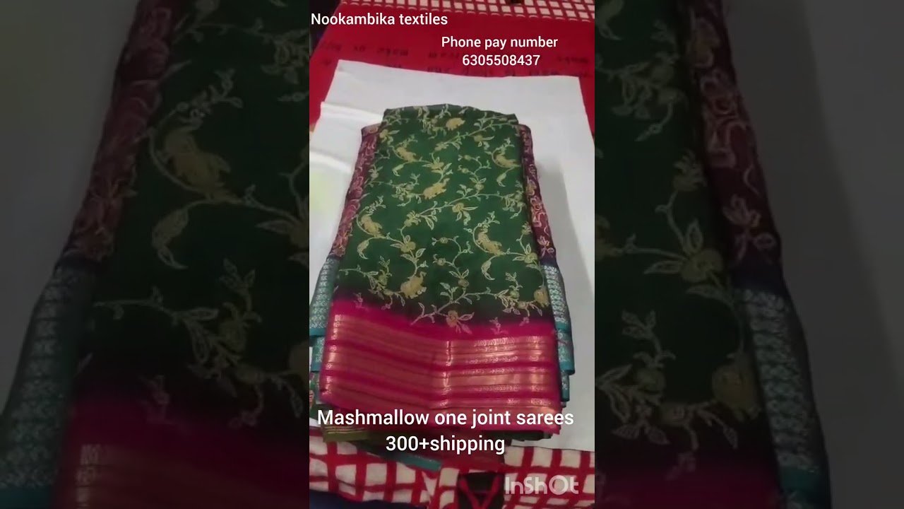 Mashmallow one joint center joint sarees 300+shipping 