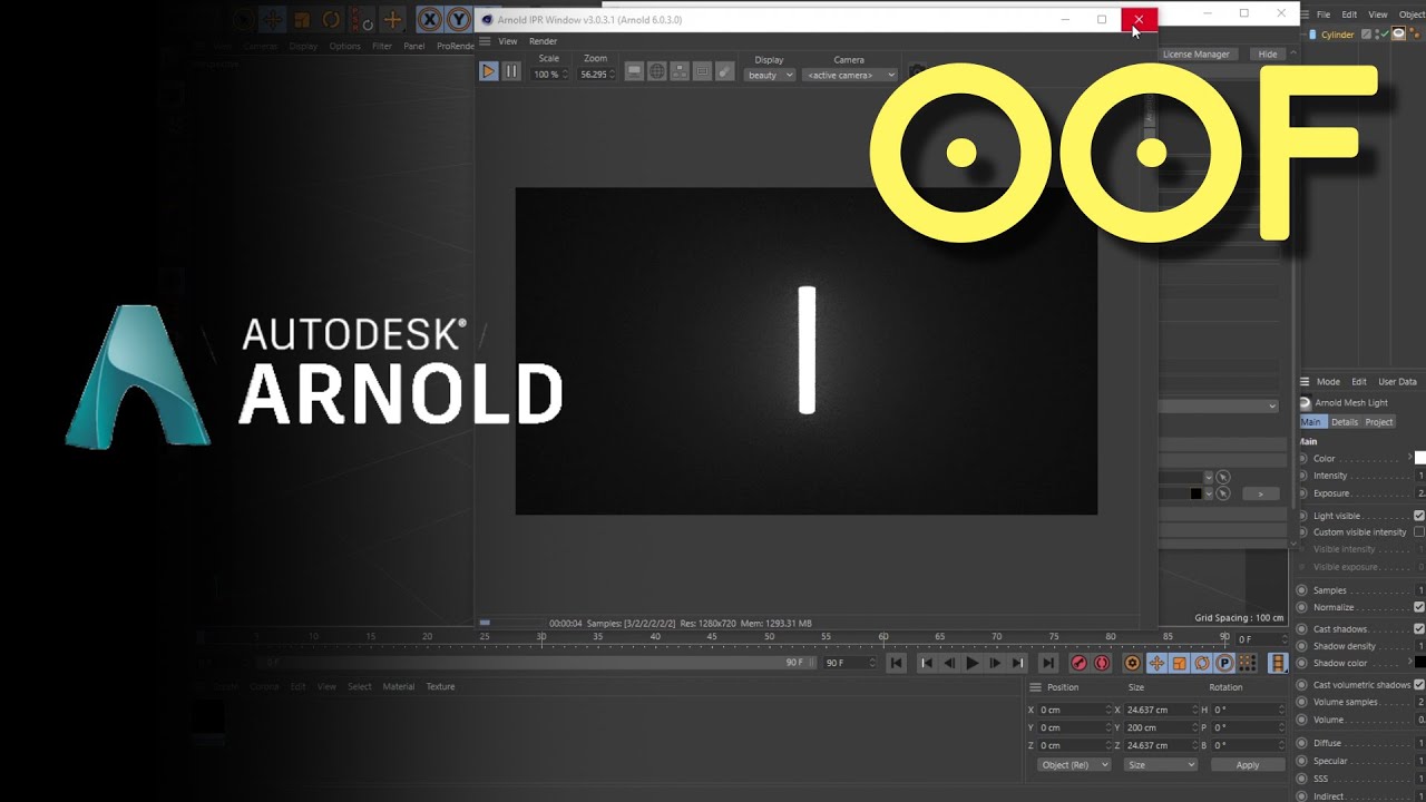 Arnold - Cinema4D - How To Use Meshlight With Volumetrics