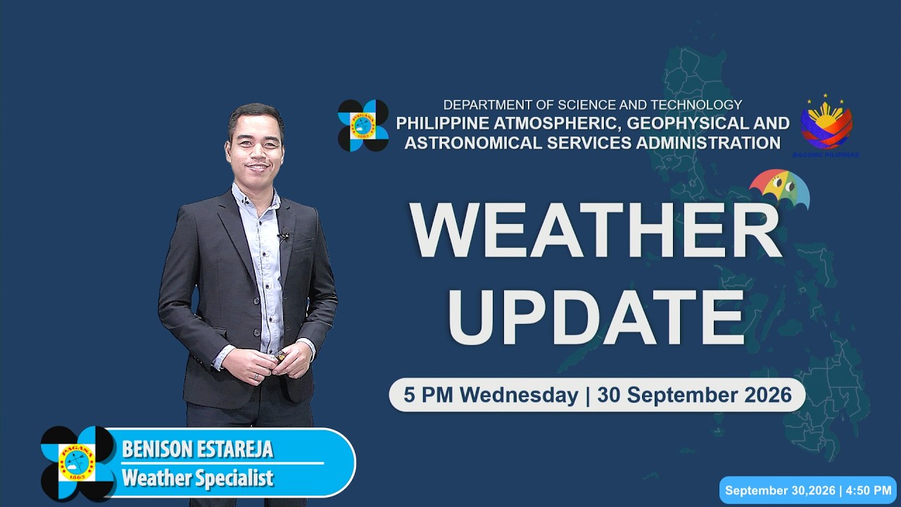 Public Weather Forecast issued at 5:00 PM | September 30, 2026 - Wednesday