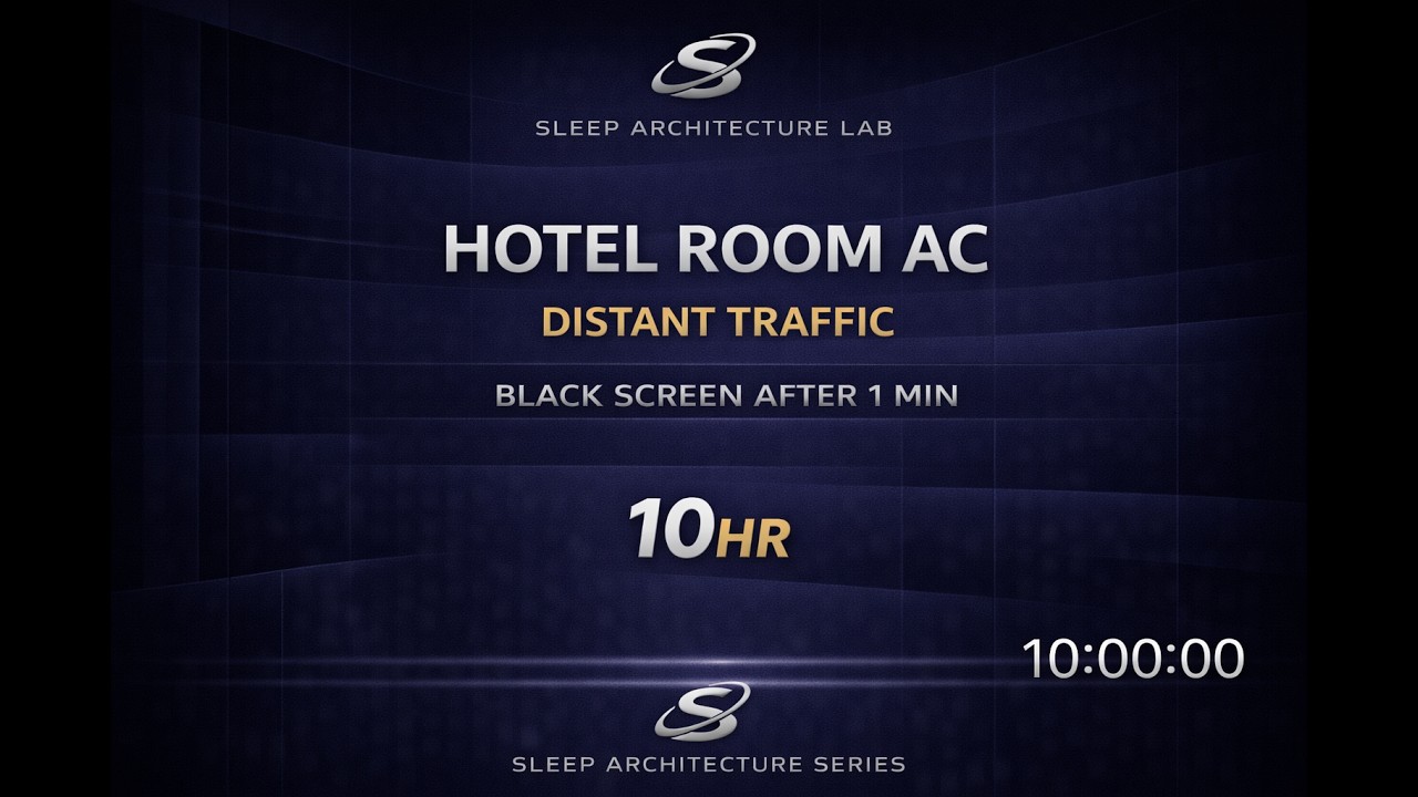 Hotel Room AC + Distant Traffic for Deep Sleep (10 Hours) | Black Screen After 1 Minute