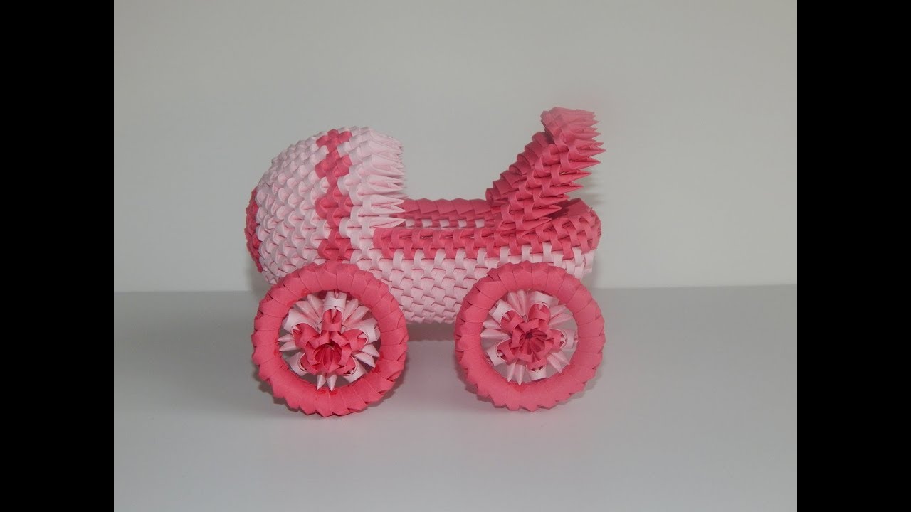 3D Origami  baby carriage tutorial  || DIY paper baby carriage
