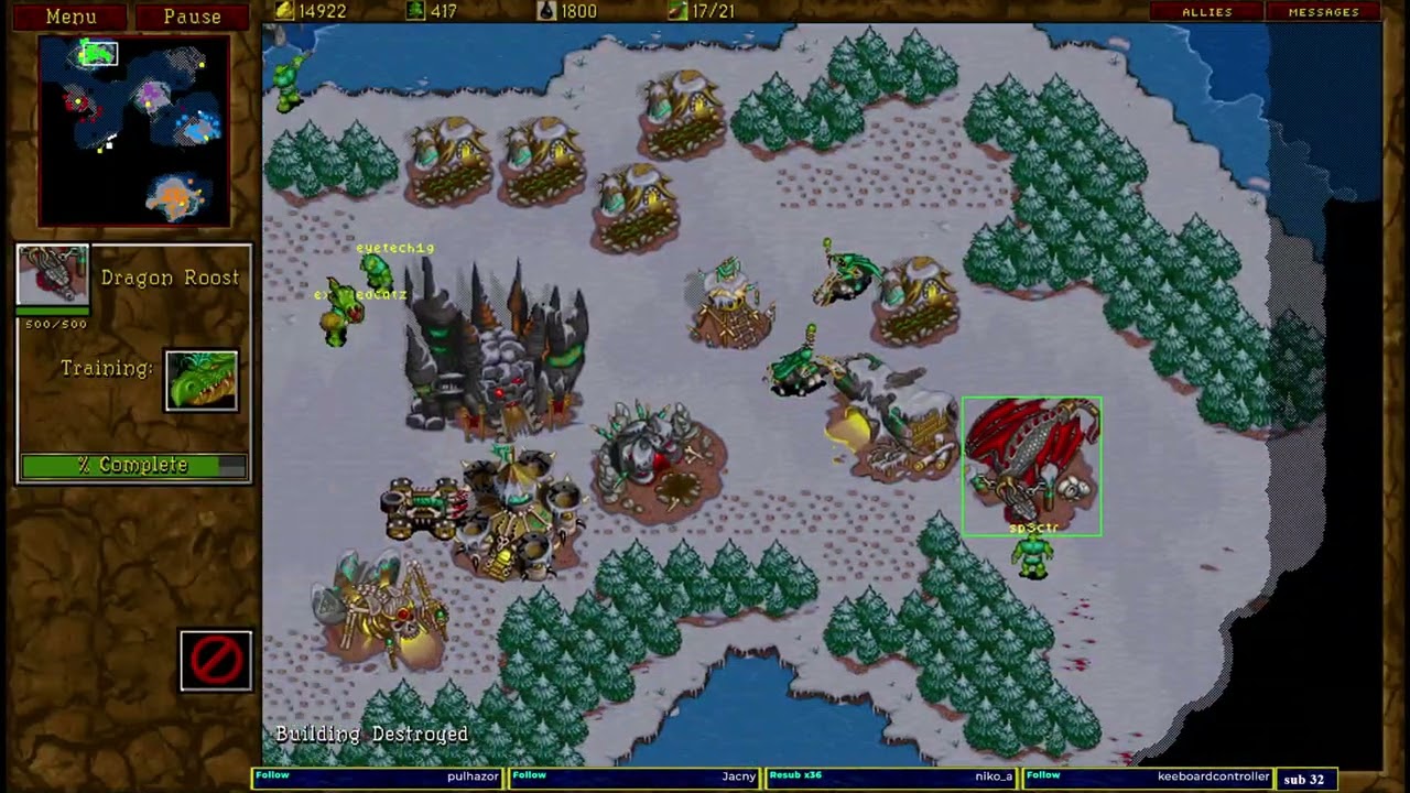 Warcraft 2 Fierce Ocean Combat 4v4