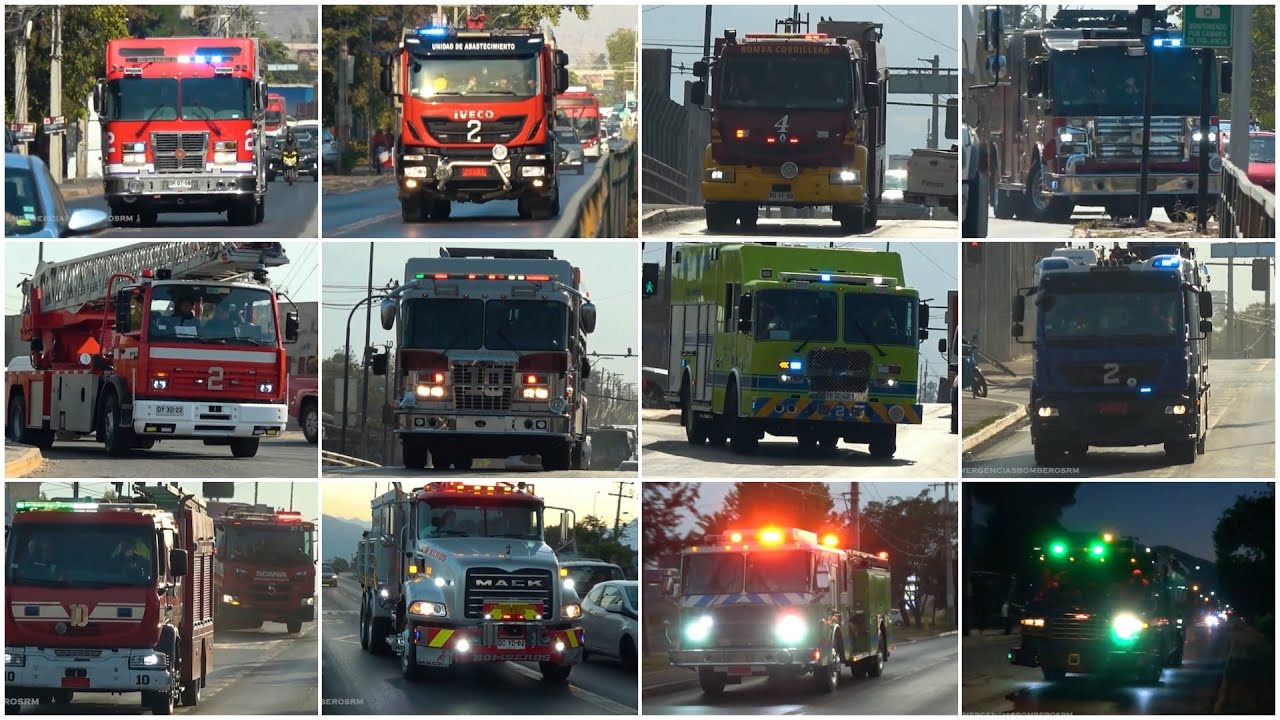 Bomberos  rumbo a tercera alarma de  incendio en la comuna de La Pintana. 13/02/2025