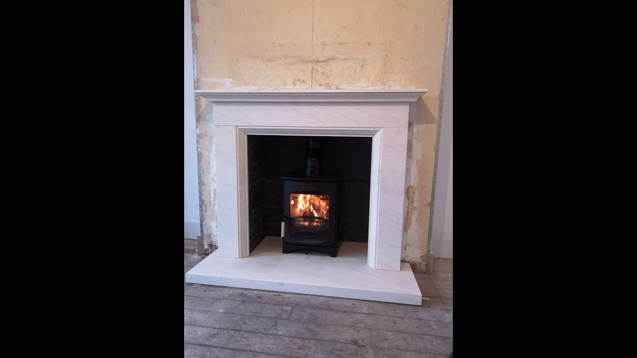 Charnwood C4 wood burning stove installation timelapse with surround