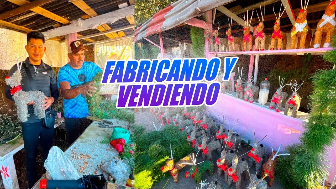 Aquí hacen y venden ARTESANIAS NAVIDEÑAS venados, coronas y escarchas naturales