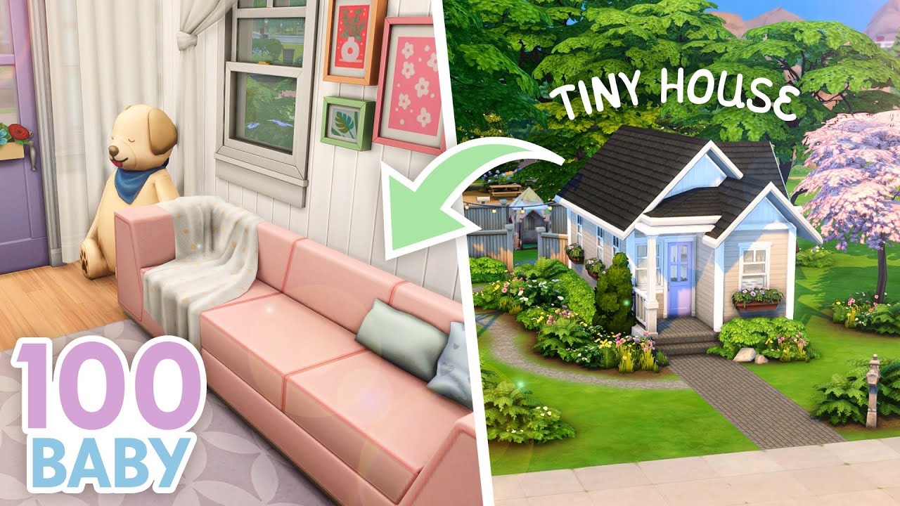 100 Baby Challenge Tiny House 🍼 // The Sims 4 Speed Build