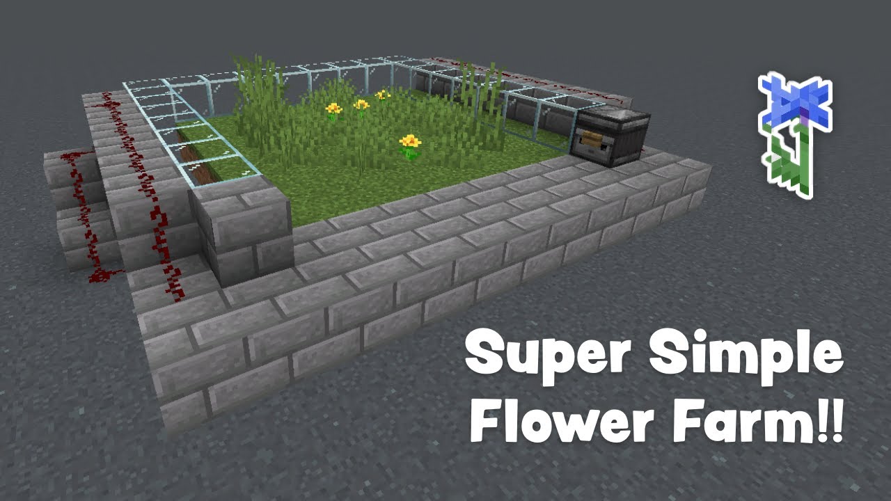 How to Build a Simple Redstone Flower Farm (1.20+) | Minecraft Tutorial