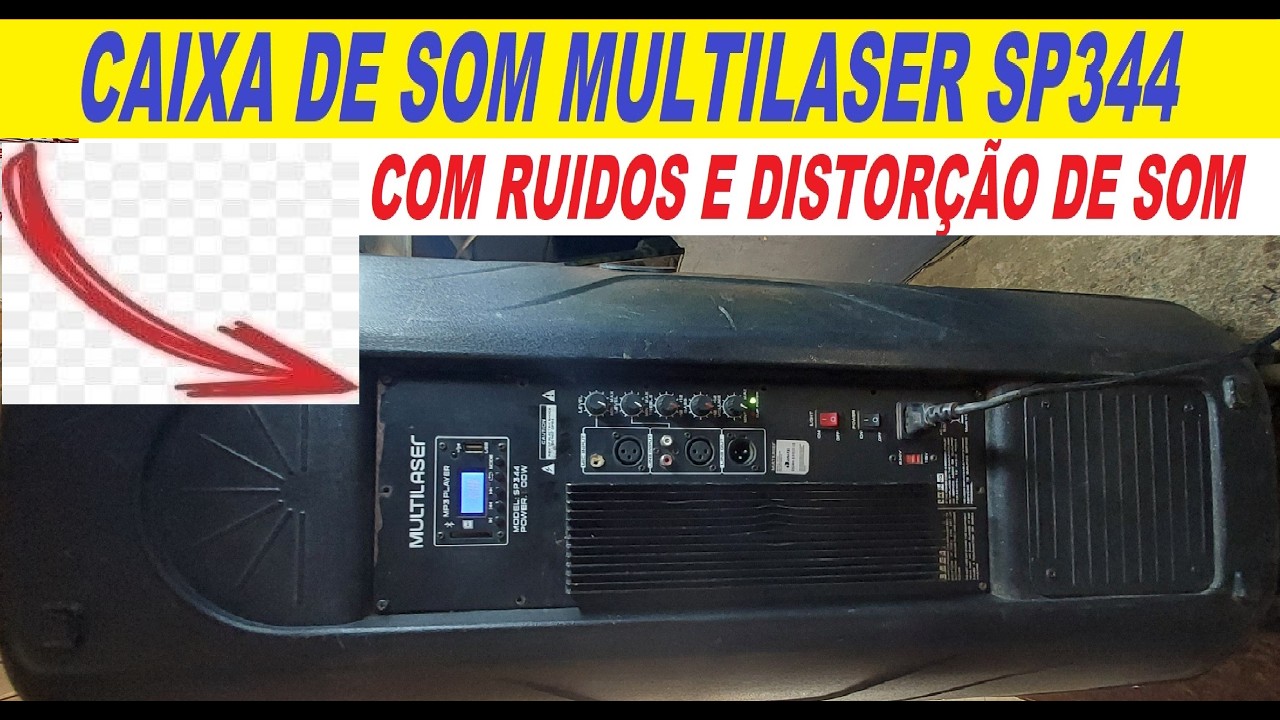 COMO ARRUMAR CAIXA DE SOM MULTILASER SP344 COM RUIDOS E DISTORÇÃO DE SOM #consertasereno