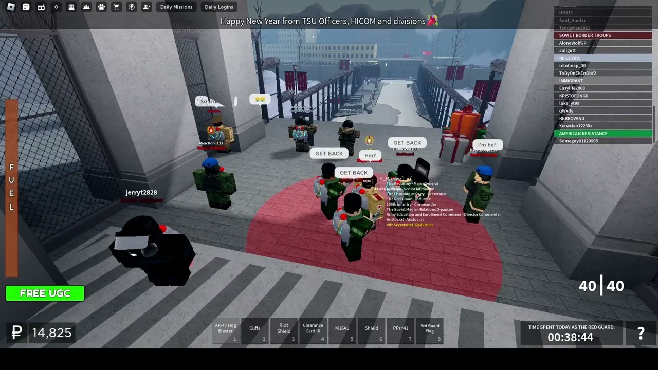 Guarding a Major General (H_Marvel) as a RG (Roblox Military Simulator)