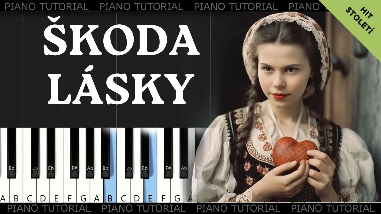 Škoda lásky - lidová - Modřanská polka - Hit století  (piano tutorial | jak hrát)