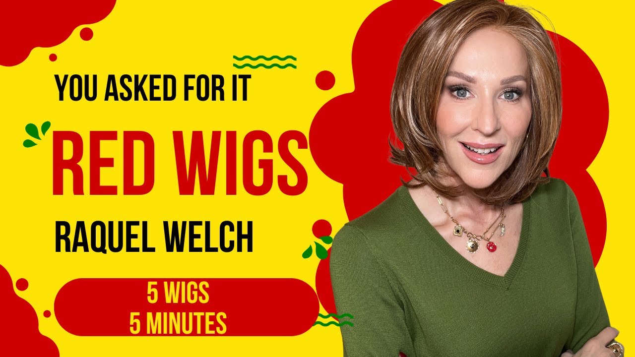 5 WIGS | 5 MINUTES | RED WIGS | Raquel Welch | Mid Length & Short Wigs | You Asked For It Starts NOW