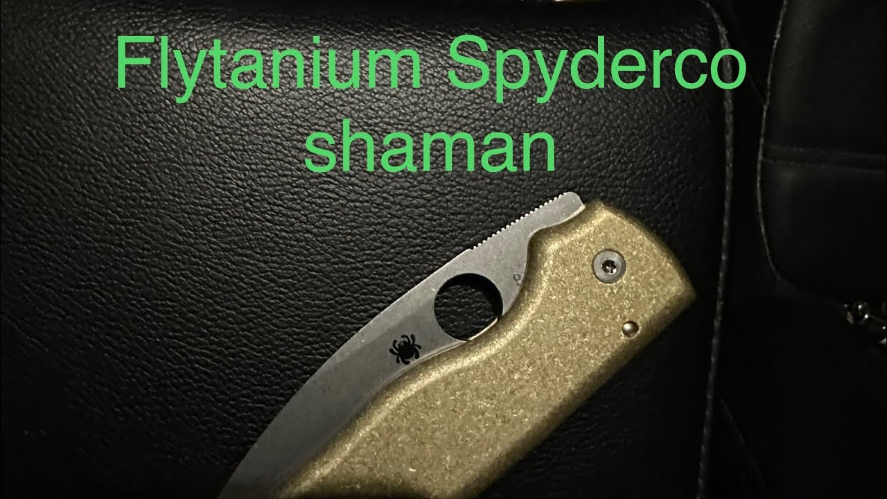 Spyderco Shaman with Brass Flytanium Scales