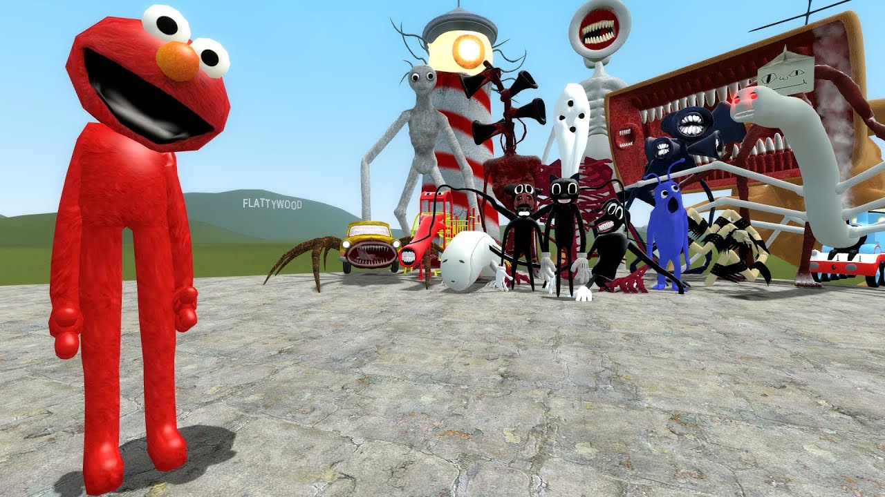 ELMO vs TREVOR HENDERSON CREATURES!! Garry's Mod