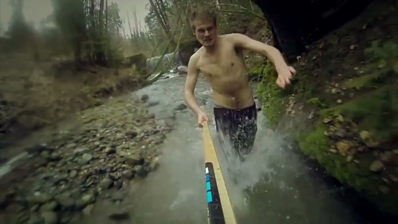 Dans une rivière à 5°