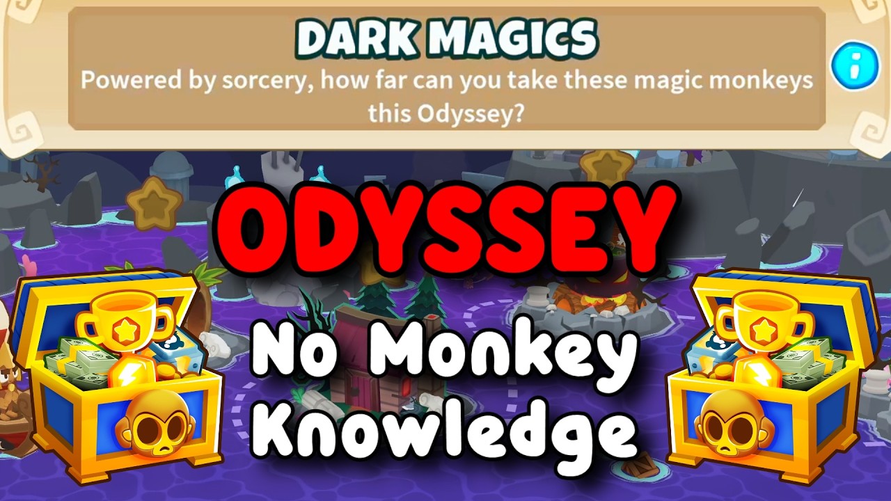 BTD6 Odyssey | No Monkey Knowledge Guide | Hard Mode Tutorial | Dark Magics