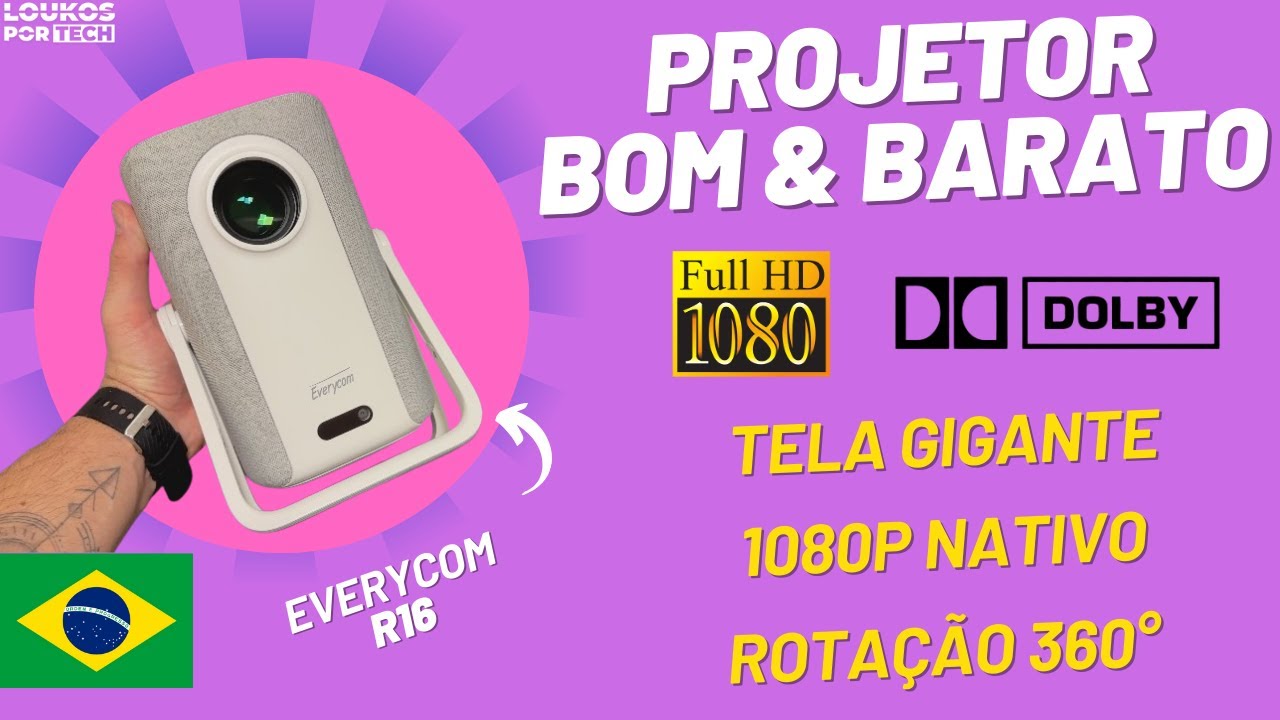 Projetor FULL HD BOM e BARATO até 600 Reais - Everycom R16