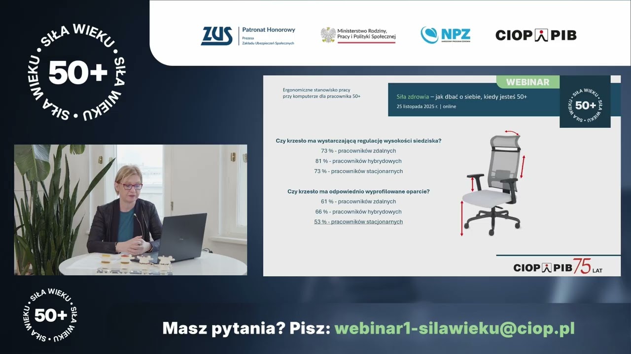 SIŁA ZDROWIA: Jak dbać o siebie, kiedy jesteś 50+ - Webinar CIOP-PIB
