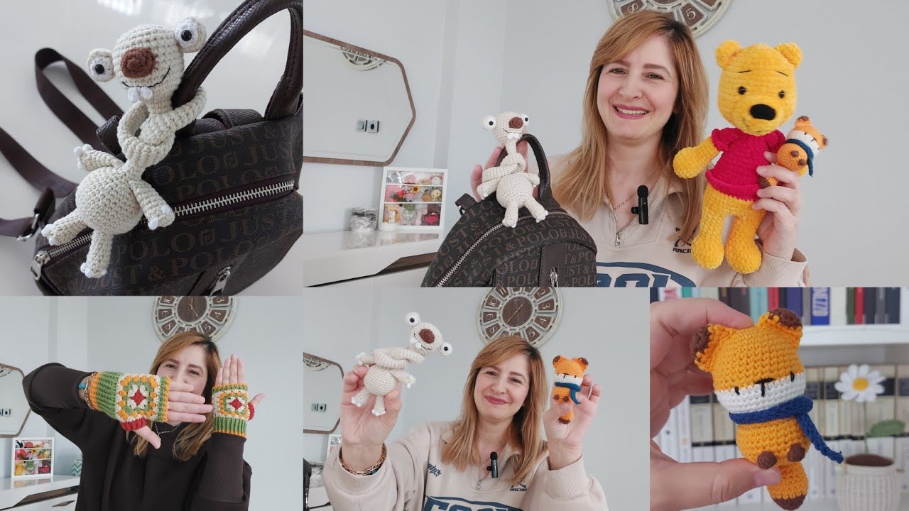 ÖRGÜ VLOG | Amigurumi Uzun Boyunlu Sid, Anahtarlık Tilki, Örgü Eldiven, Kadife İpten Winnie the Pooh