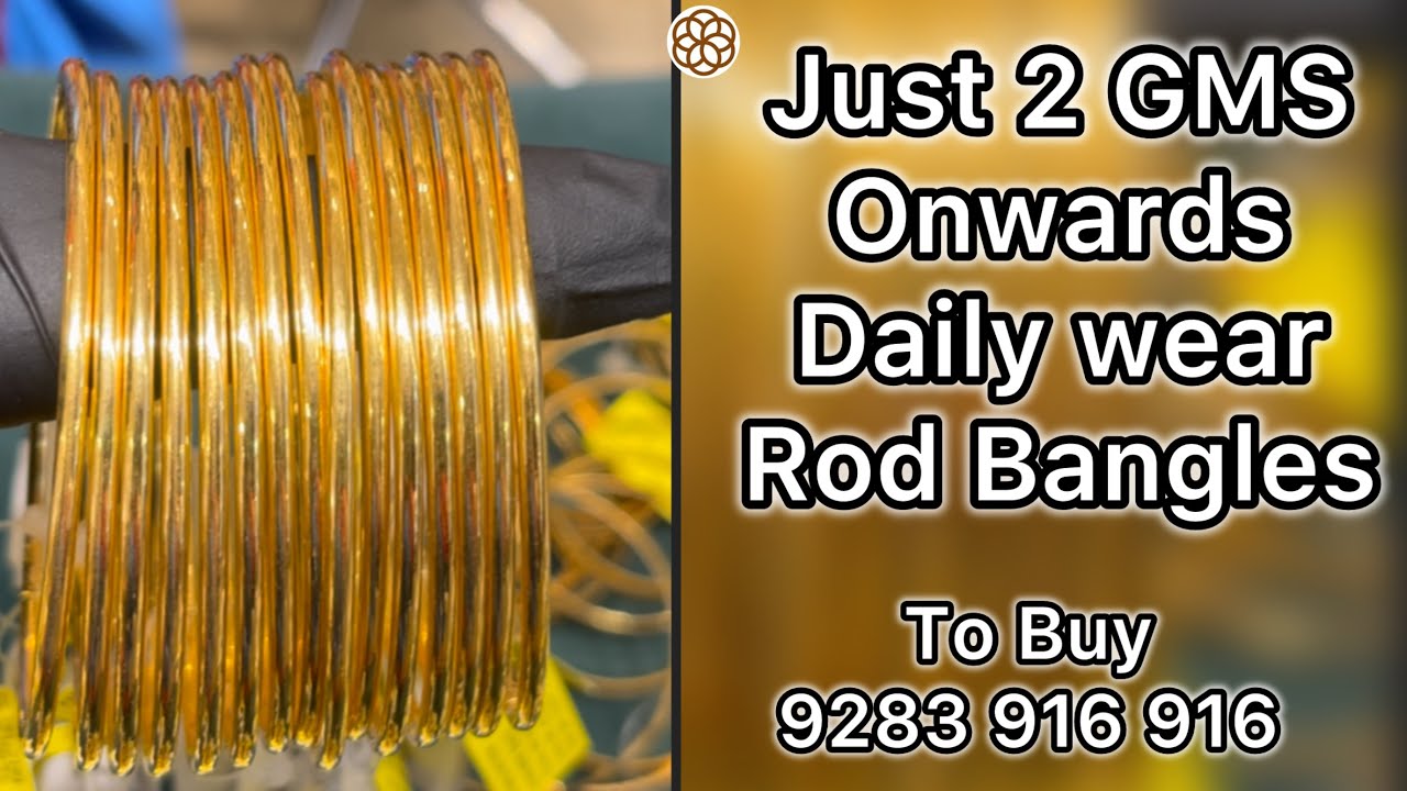 Just 2 Grams Onwards&hellip; Rod Bangles Collections#916 #gold #goldjimikki #necklace #diamond 