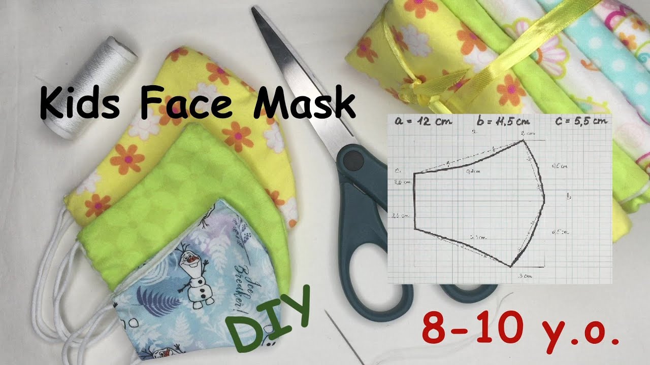 DIY Kids Face Mask Pattern || M Size || 8-10 y.o. || Best Fit