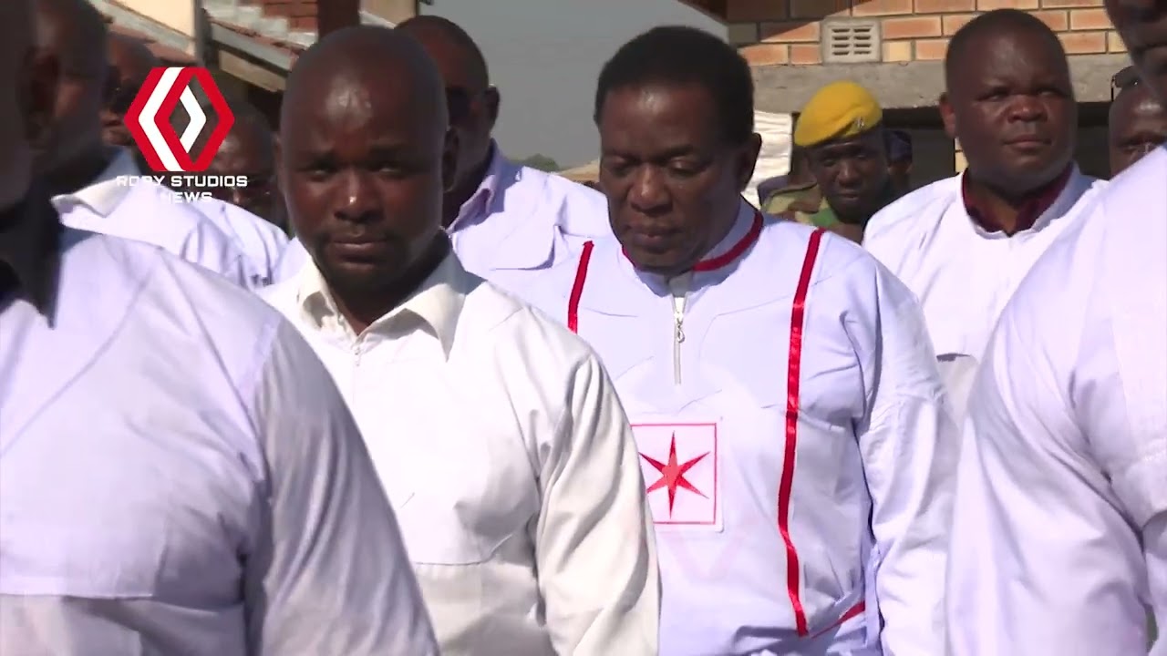 President Mnangagwa latest arriving at Johane Marange