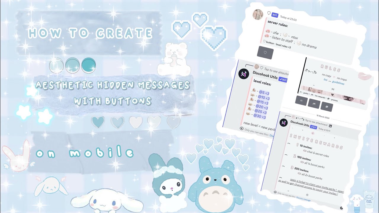 ♡ ₊˚⊹ how to create aesthetic hidden messages with buttons | discord tutorial 🩵🦋