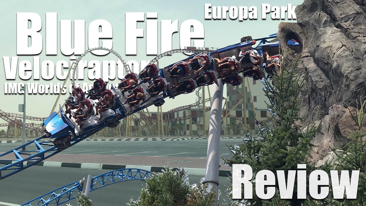 [Review] Blue Fire / Velociraptor | Europa Park / IMG Worlds of Adventure | Mack Launch Coaster