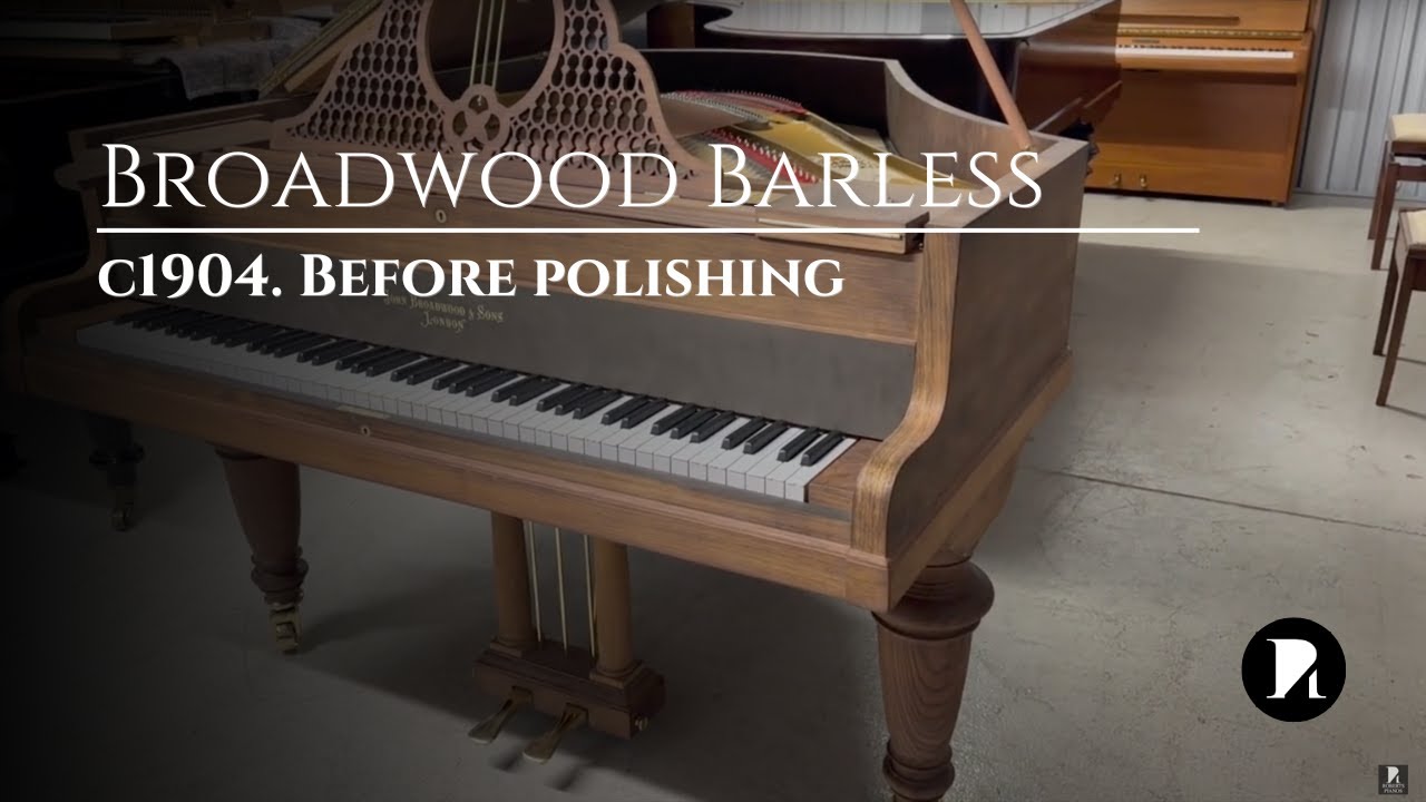 Full restoration of a Broadwood Barless grand piano c1904. Interim video before polishing