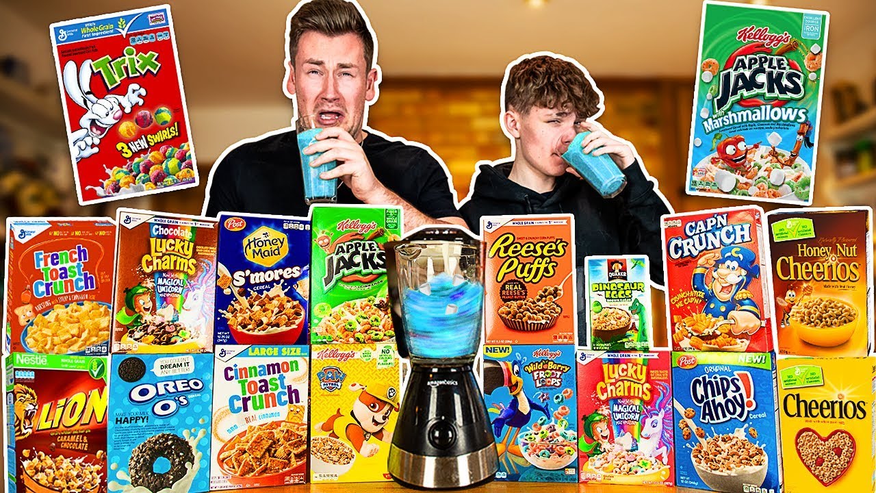 BROTHERS TRY THE CRAZIEST CEREALS IN THE WORLD & BLEND THEM