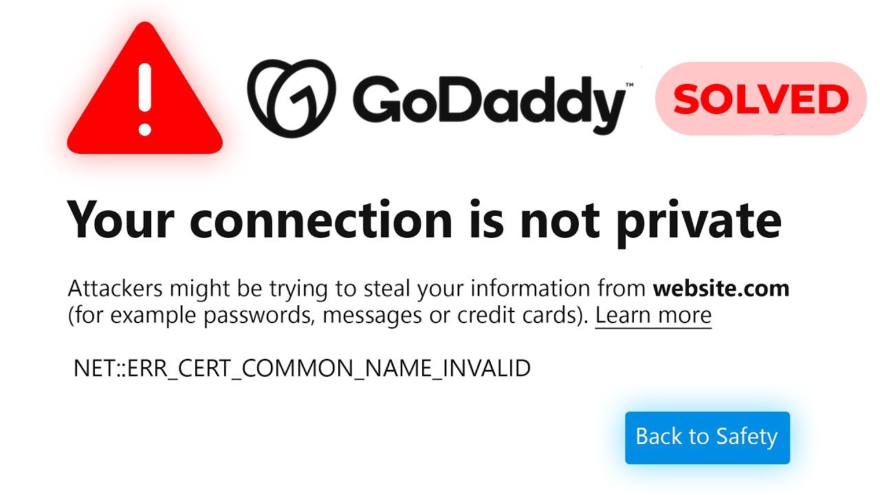 Ваше подключение не защищено на домене GoDaddy / любом веб-сайте РЕШЕНО!