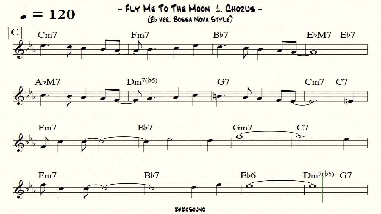 Fly Me To The Moon Backing Track (Eb ver. Bossa Nova Style)