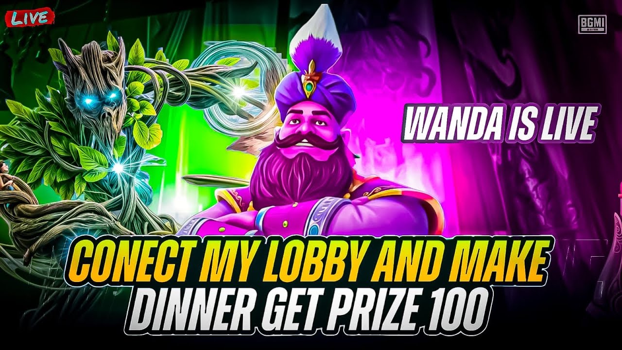 Wanda is Live Bgmi Tamil streamer - connect my lobby and make dinner get 100 prize