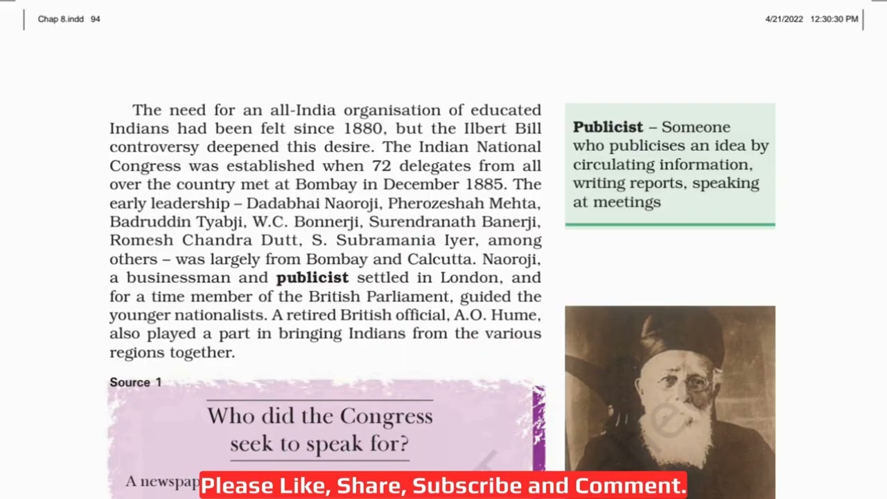 The Making of the National Movement: 1870s–1947 | Class 8 | History | Social Science | NCERT | CBSE