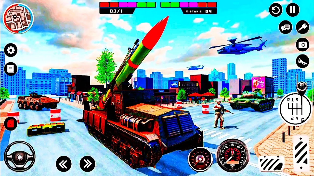 US - Rocket Attack Missile Truck 3D - War Game Explosion!
