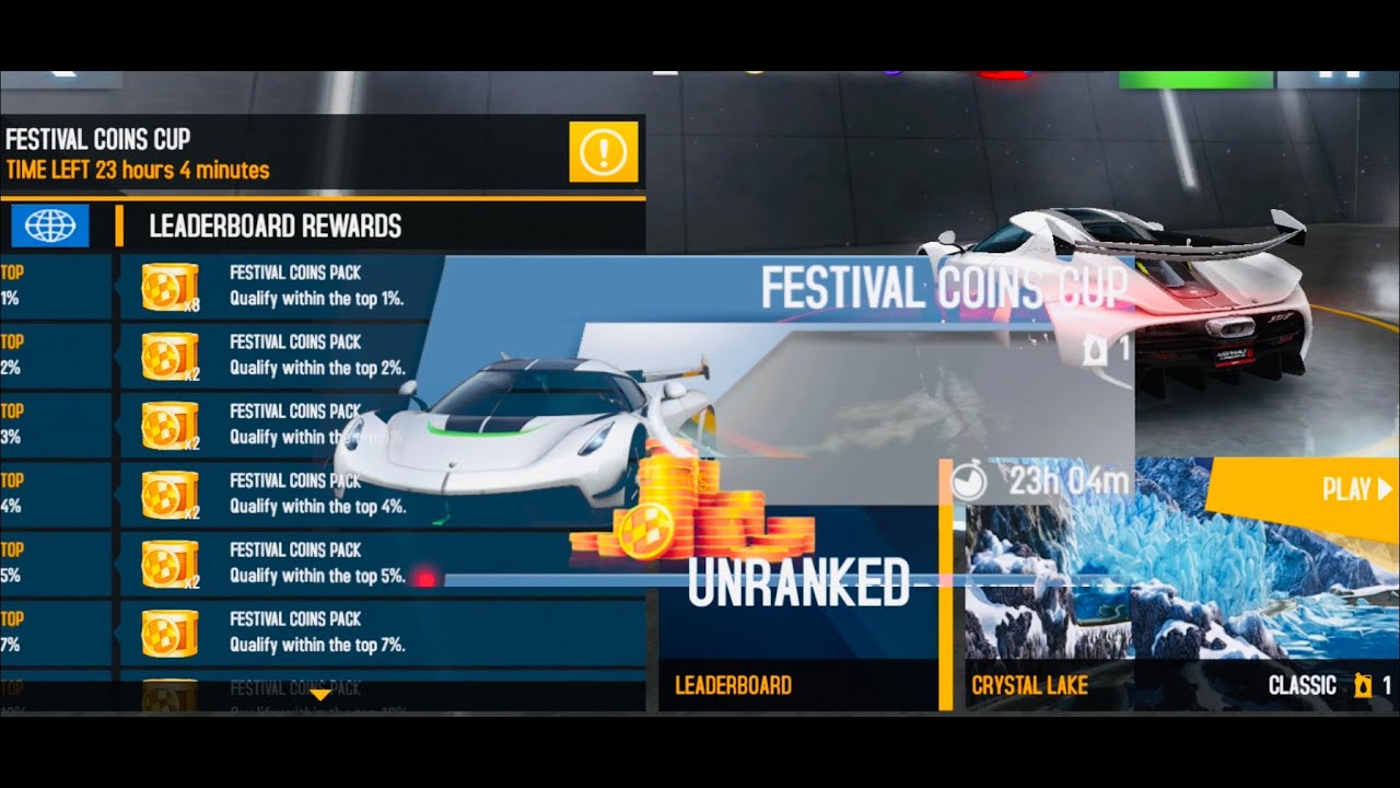 Asphalt 8 - Festival Coins 🏆 Koenigsegg Jesko 🔥 Crystal Lake 🗺