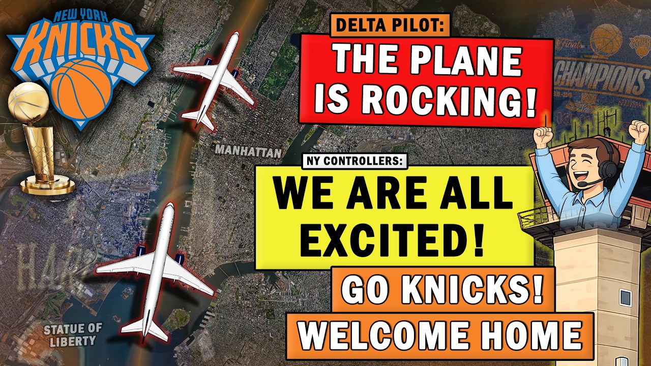 NBA Champions Knicks Team Flying over Manhattan | 