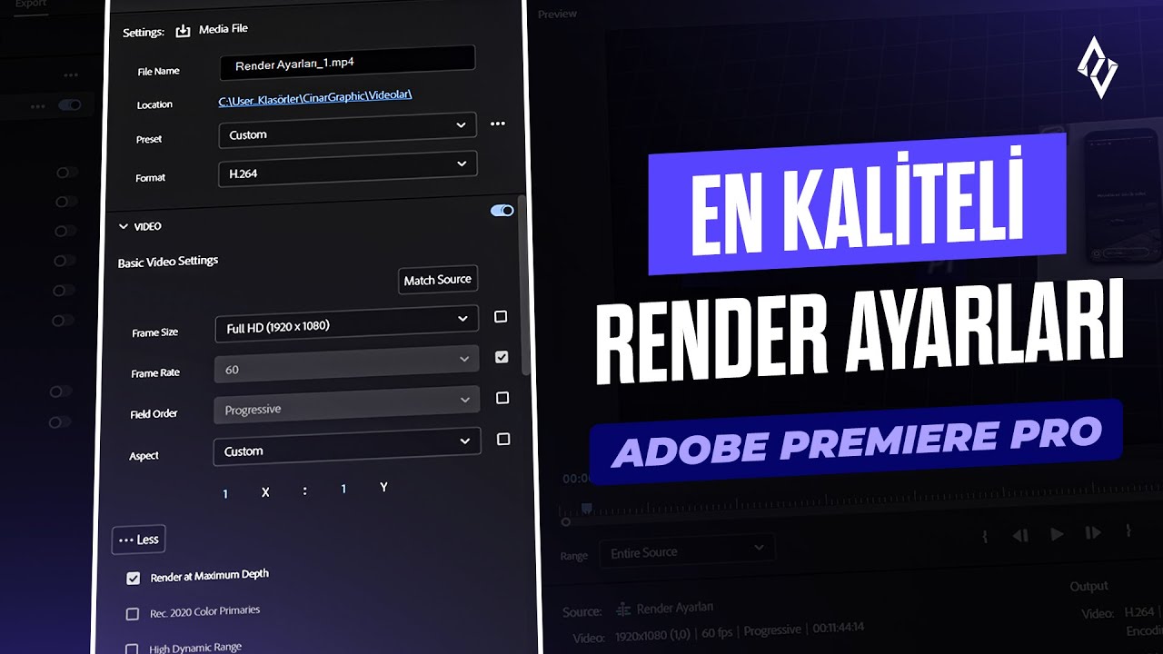 Premiere Pro En Kaliteli Render Ayarları! (Instagram, YouTube, TikTok)