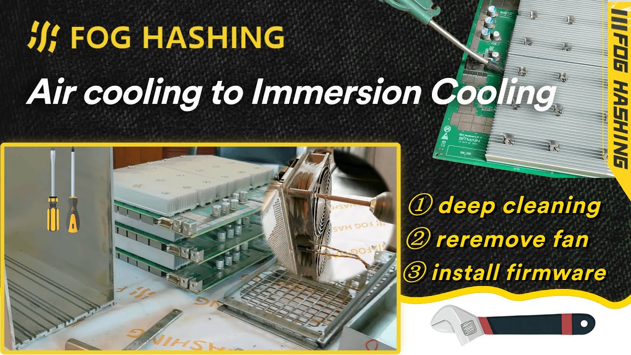 Air Cooling miners to Immersion Cooling: How to  remove fan, deep cleaning and install fan simulator